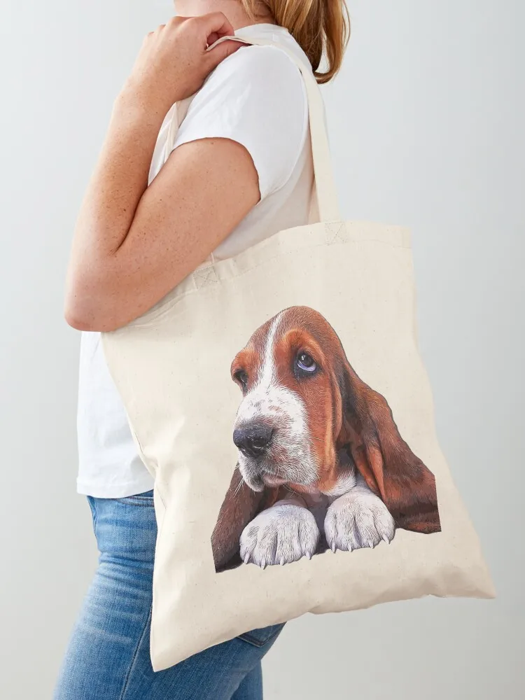 

Basset Hound Puppy Dog Tote Bag personalized tote Women's bags Women's beach bags female bag