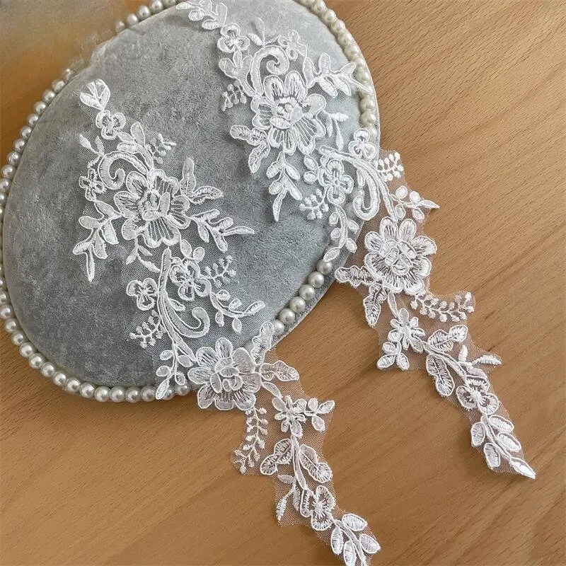 10 Pieces, High-end Embroidered Lace Hair Accessories, Bridal Gowns, Wedding Shoes, Headwear, Background Decoration Accessories
