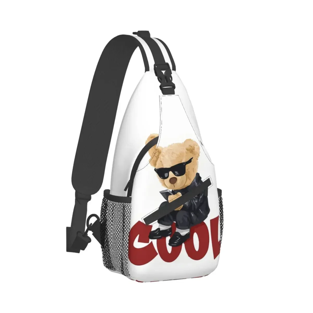 Teddy Bear Crossbody Bag Sports Cool Sunglasses Chest  Unisex Women Man Fashion Shoulder Backpacks Travel