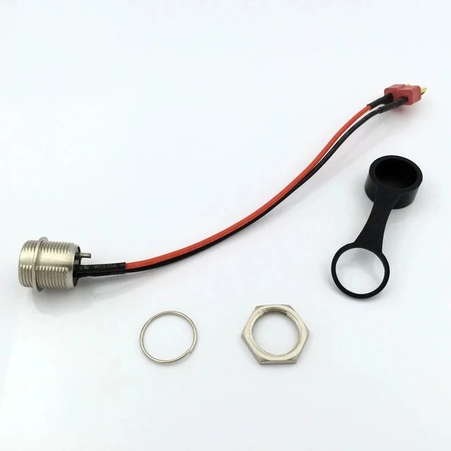 5PCS GX16-T eBike Lithium Li-ion Battery Cell T Type Discharge Connector Charger Round Power Wire Cable