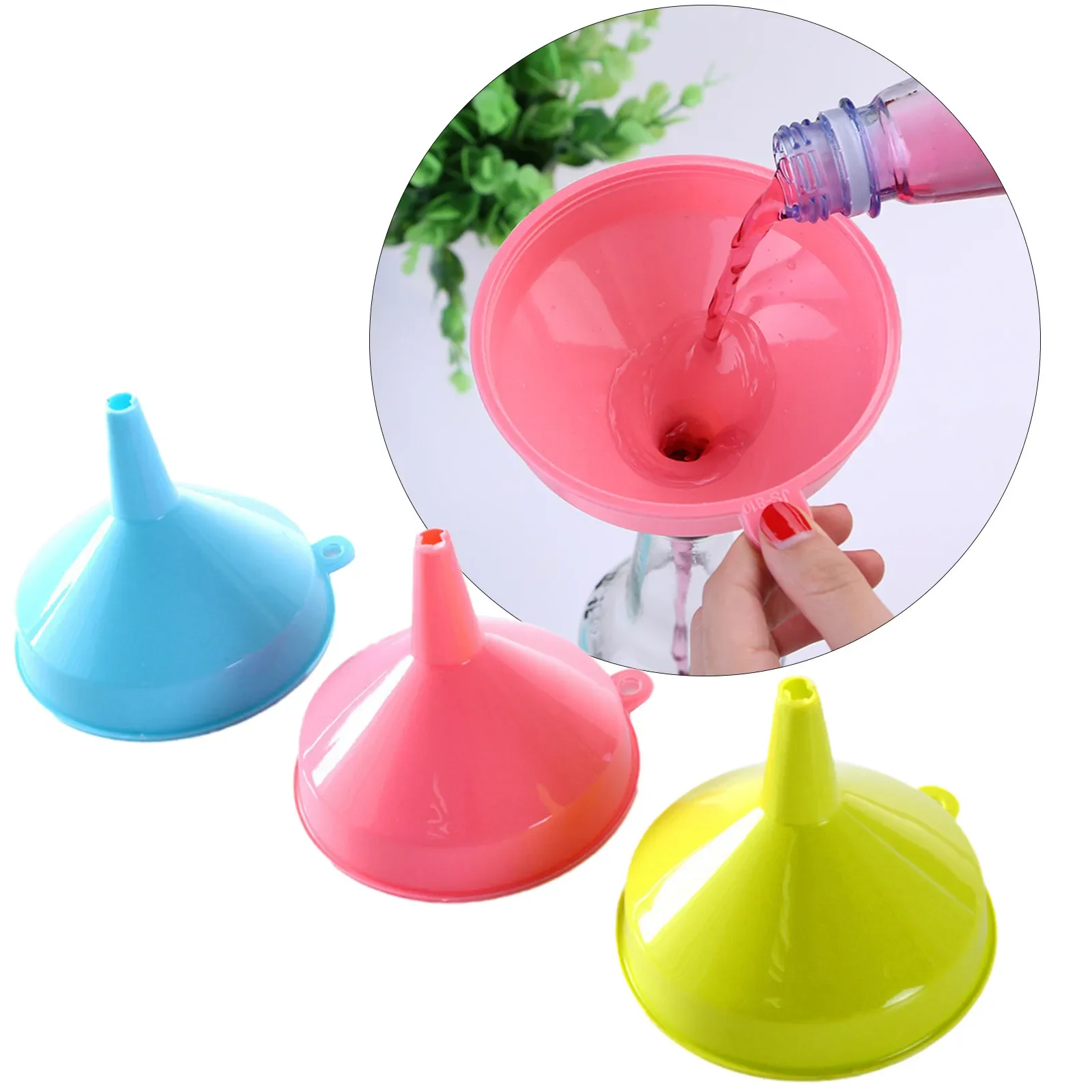 1pc 2024 New Multifunctional Kitchen Plastic Funnel Filters Wine Funnel Spills Sneak A 3 Colors home gadgets