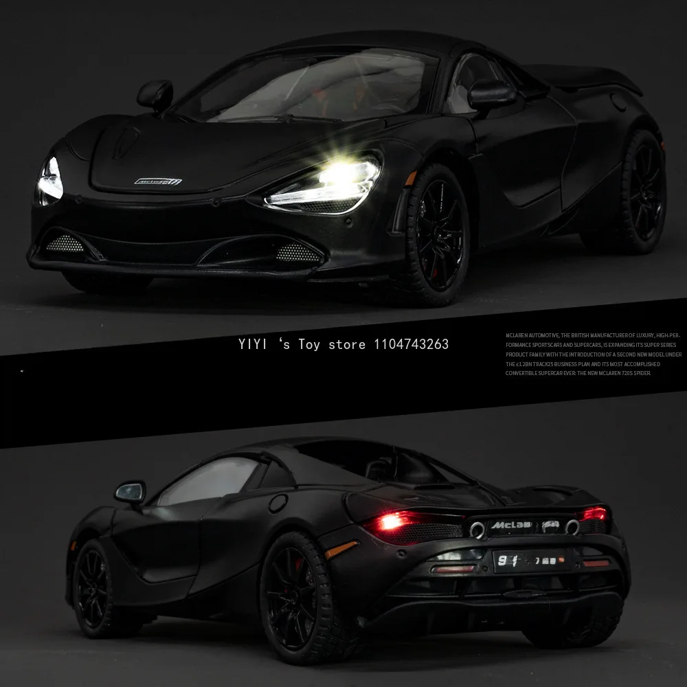 1/24 720s Sportcar Toy Simulation Car Model Alloy Die Cast with Sound Light Pull Back Toys Vehicles Models Children Gifts 10