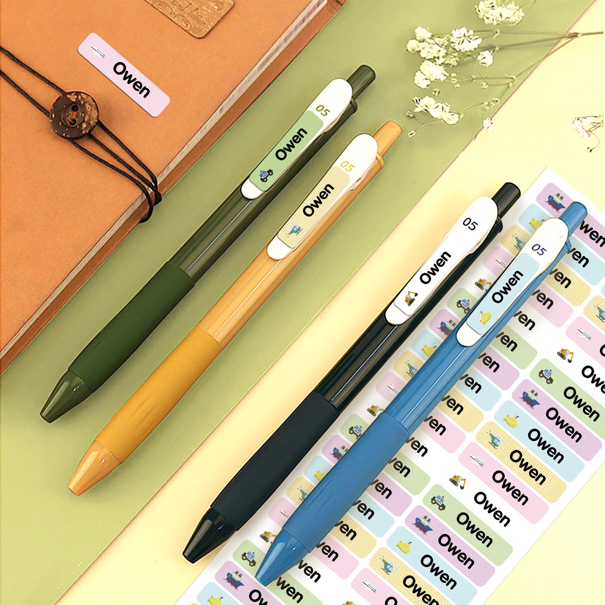 Personalisierte Namensschilder, Aufkleber, Fahrzeug, wasserfest, individuell, Kawaii, für Kinder, Schule, Schreibwaren, Aufkleber, personalisiertes Namensschild