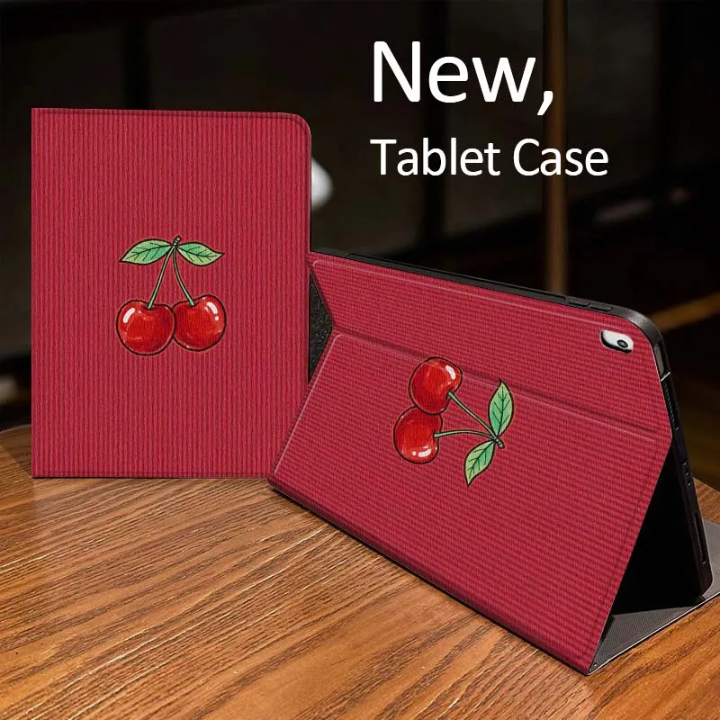 

Red Cherry Pattern Design Case For iPad Pro mini Air 1 2 4 3 5 6 7 8gen 9gen 11 M2 M3 M4 6th 7th 10th 11th Gen 2025 Tablet