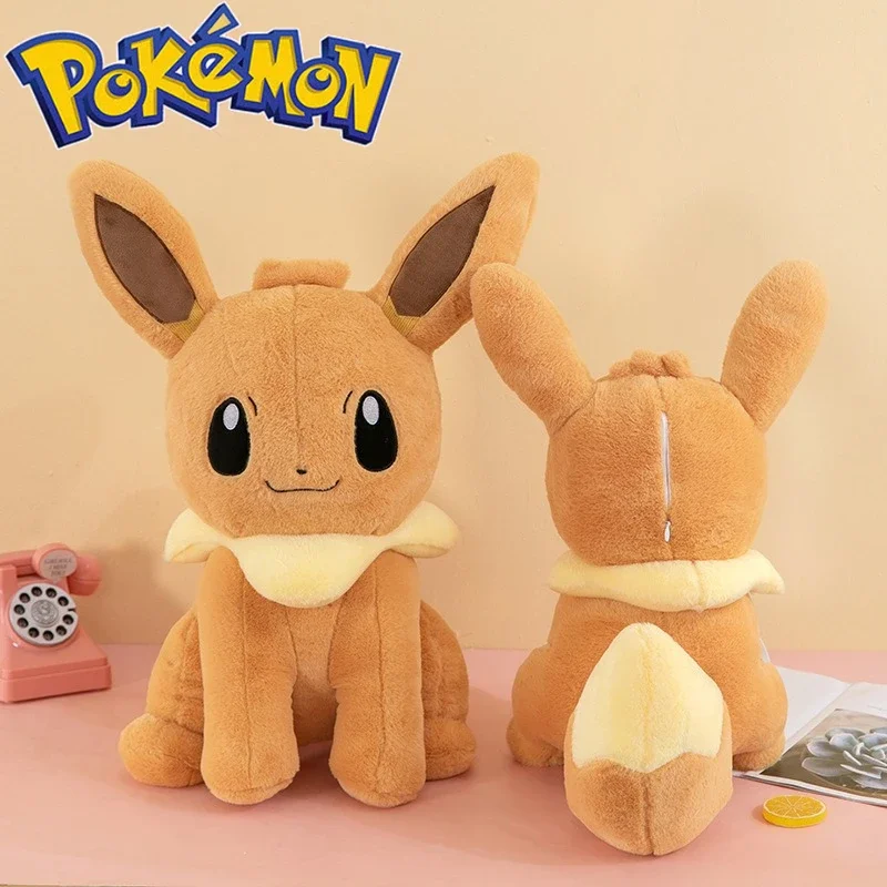 45/55/75CM tamaño grande Pokemon Eevee Plushies Kawaii dibujos animados Anime almohada suave de peluche muñeca peluches adorno regalo para niños