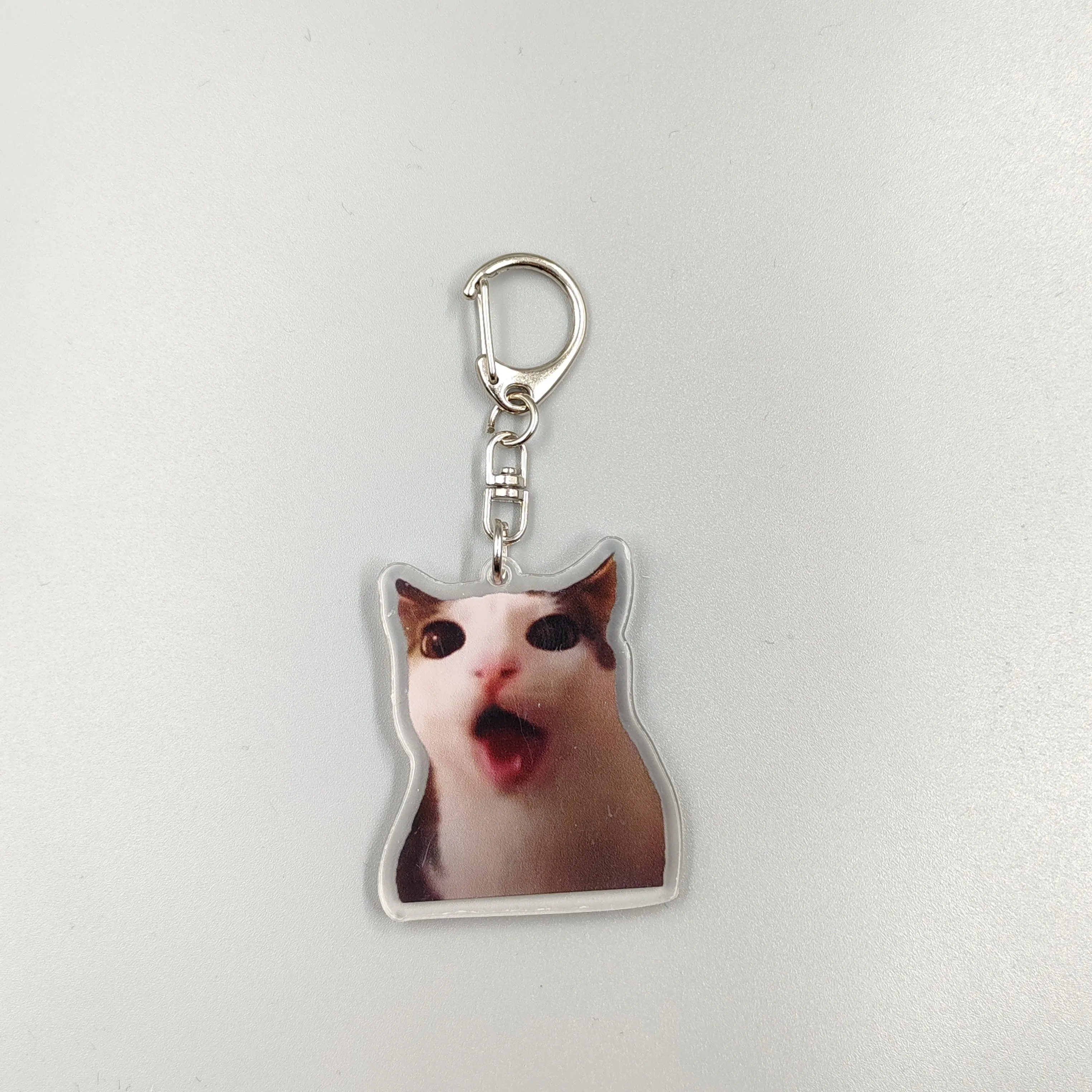 Viral Video Memes Series Of Keychains -huh Cat Confused Shocked Cat,cat Crunching, Also Known As crunchy Cat, cat Crunching, c