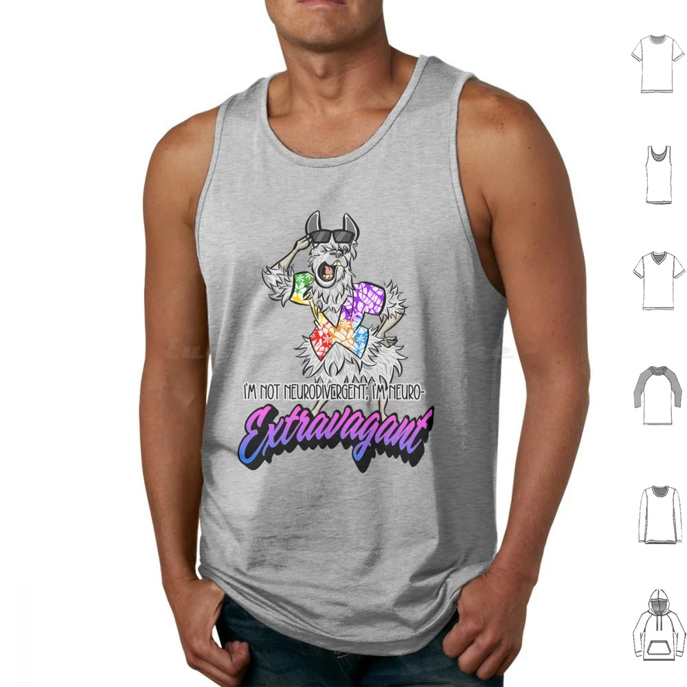 I'm Not Neurodivergent , I'm Neuro-Tank Tops Print Cotton Neurodivergent Nd Llama Mental Health Mental Illness Adhd