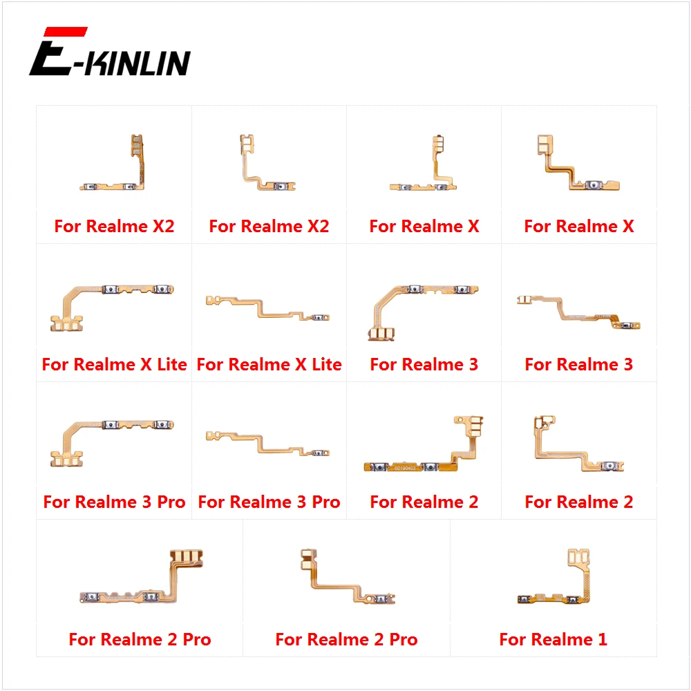 Mute Switch Power Key Ribbon Repair Part For OPPO Realme X2 X Lite 3 2 1 Pro ON OFF Volume Button Control Flex Cable