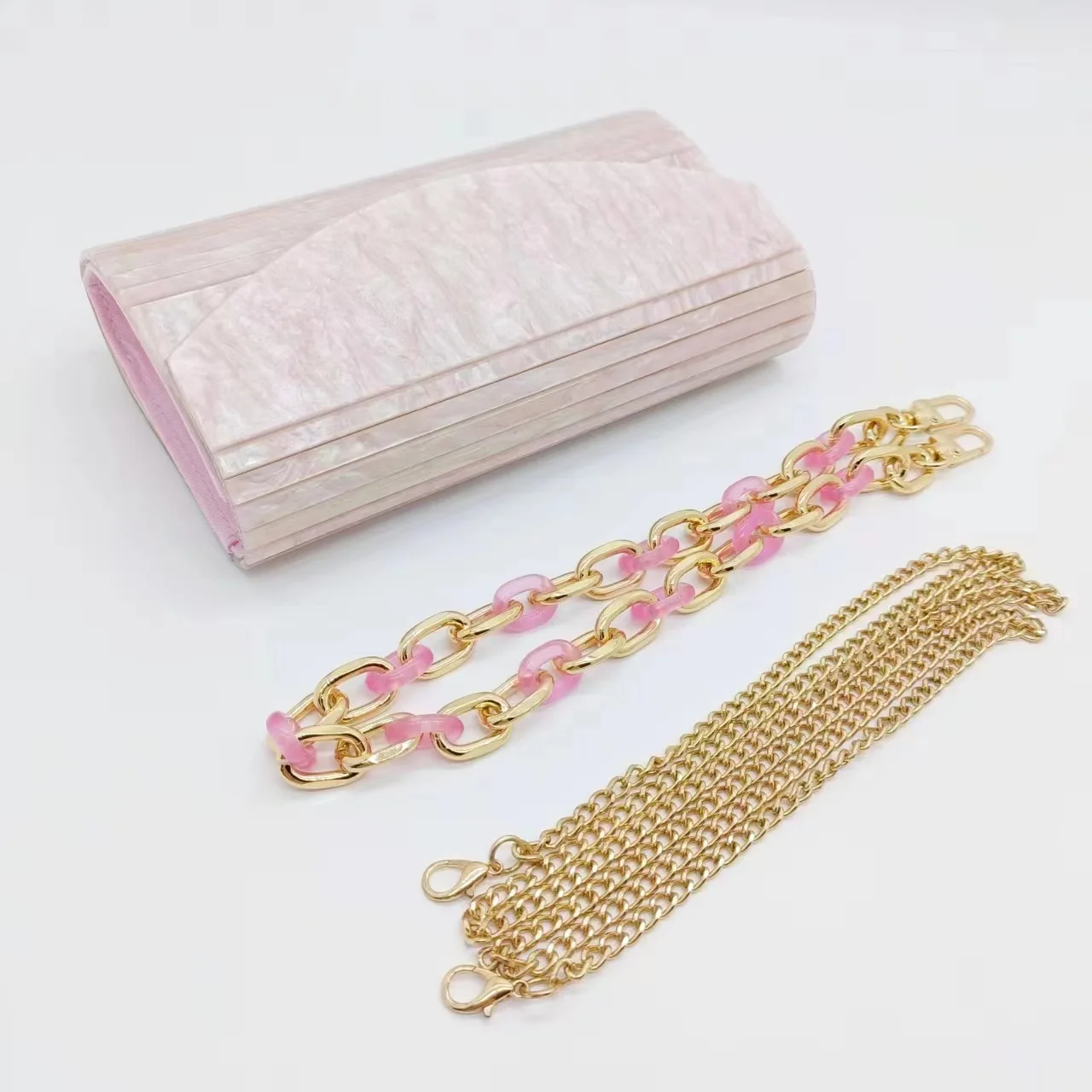 

Bag Pink Splicing Strip Bag Wedding Party Acrylic Dinner Portable Messenger Women's Bag Luxury Handbags Bolsas Femininas Luxuosa