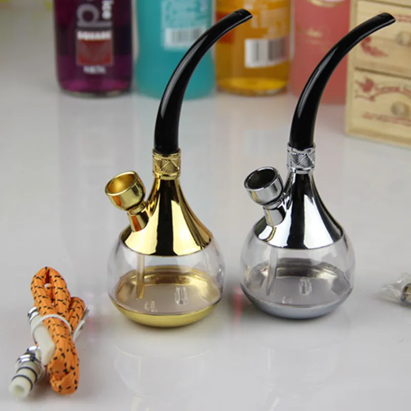 2022New Popular Bottle Water Pipe Circulating Mini Hookah Shisha Portable Tobacco Smoking Pipes Gift of Health Metal Tube Filter