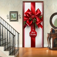 Merry Christmas Welcome 180x90cm Banner Polyester Striped Front Door Porch Decoration Party Decoration Welcome Home Decoration