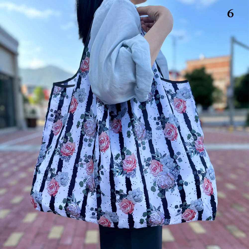 Foldable Shopping Bag Eco-friendly Waterproof Handbag Pouch Takeaway Bag Grocery Bag Eco Bag Practical Travel Home Supplies