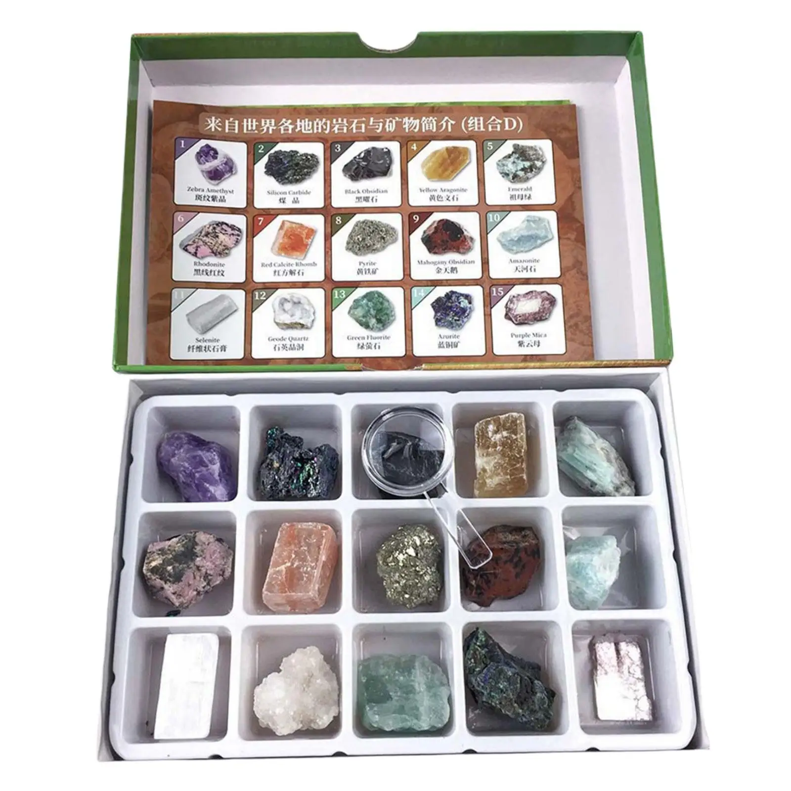 Mineral Stones Geology Collection Kit Gemstones Set for Kids Rock Identification and Study Fun