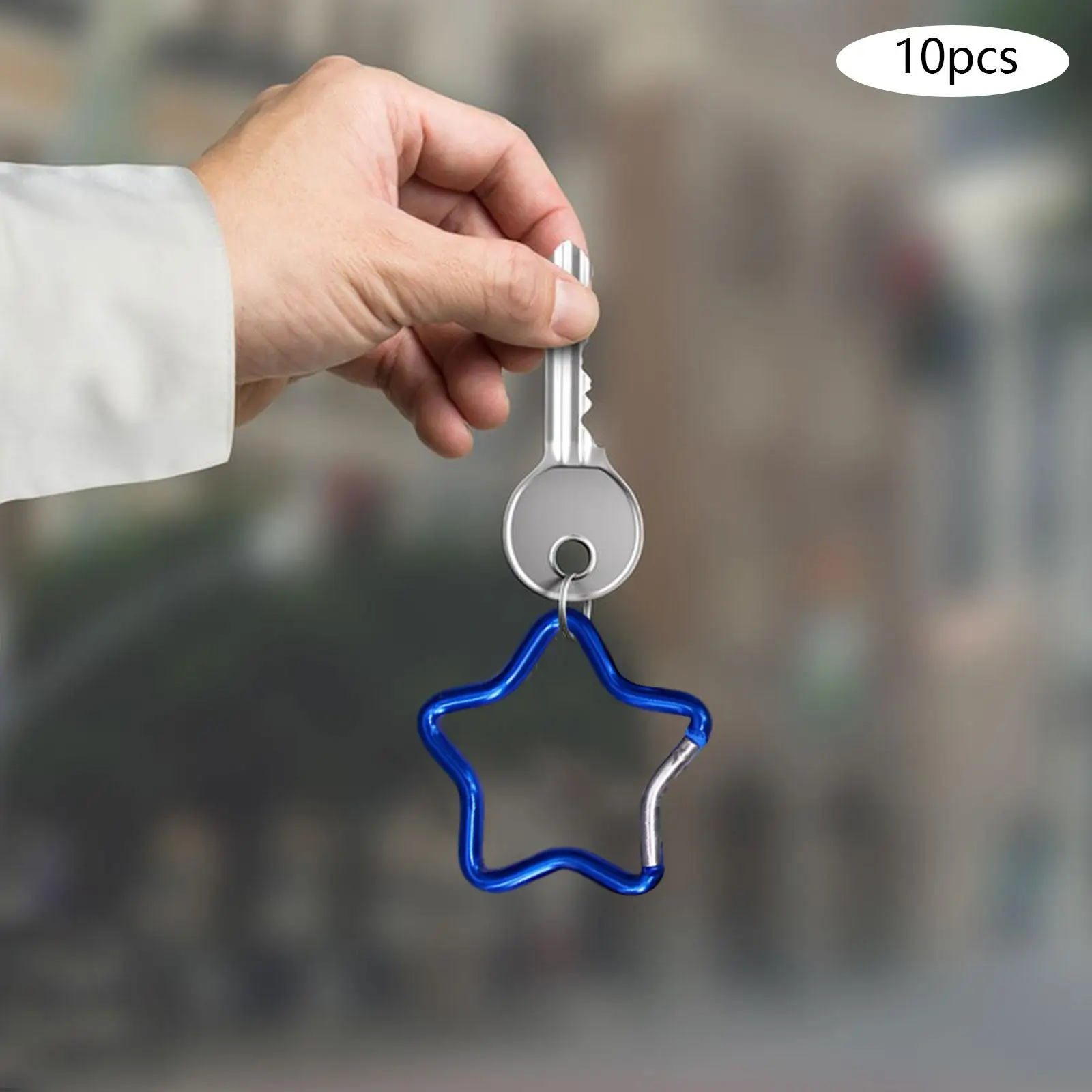 10Pcs Aluminum Carabiner Five Pointed Star Shaped Key Chain Clip Outdoor Camping Keyring Hook Water Bottle Hanging Buckle