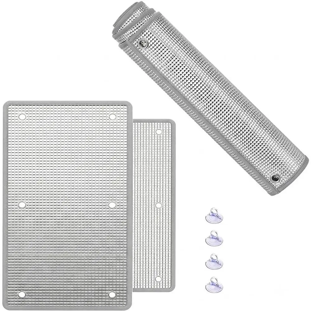 Aluminum Foil Window Insulation Film Anti-UV Double Side Sunshade Protector Pad with Suction Cup Removable