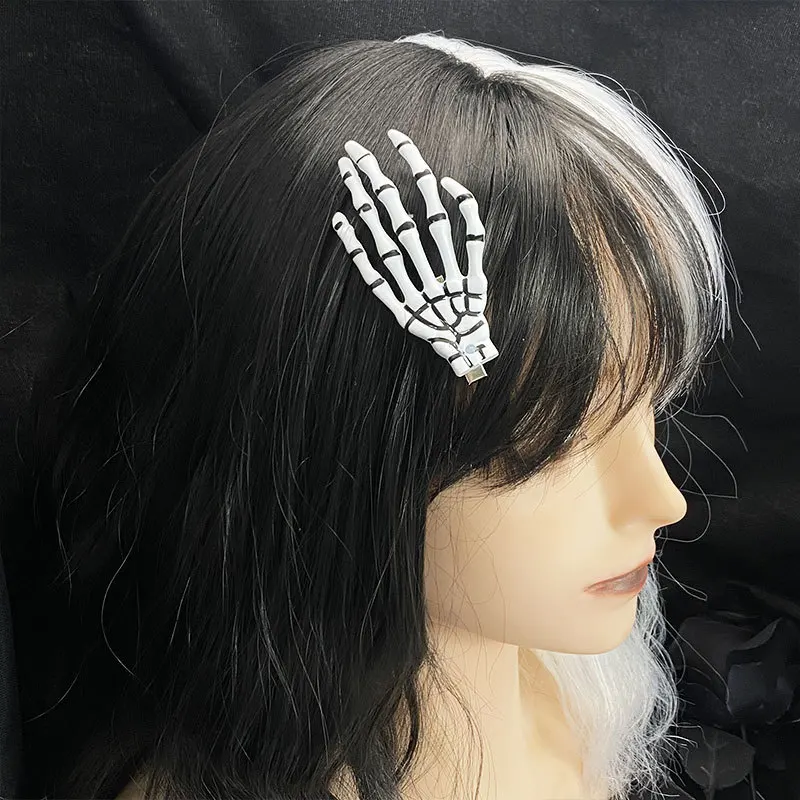 2PCS Hand Bone Hair Clip Skull Ghost Claw Side Clip