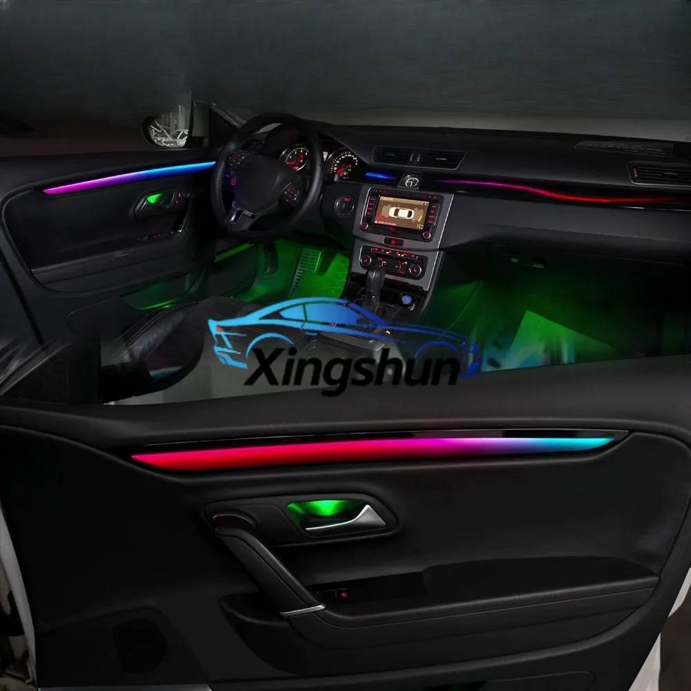 64 Colors Ambient Light for Volkswagen VW CC Passat B7 2013-2018 Car Interior LED Lighting Trim Upgrade Accessories Kit