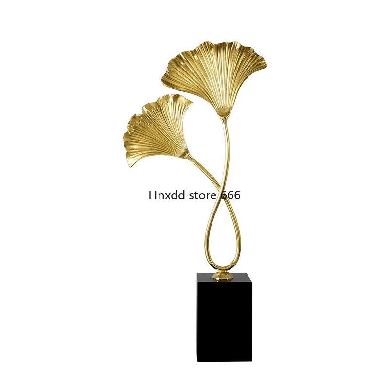 Light luxury copper ginkgo biloba creative blessing home jewelry TV cabinet ornament