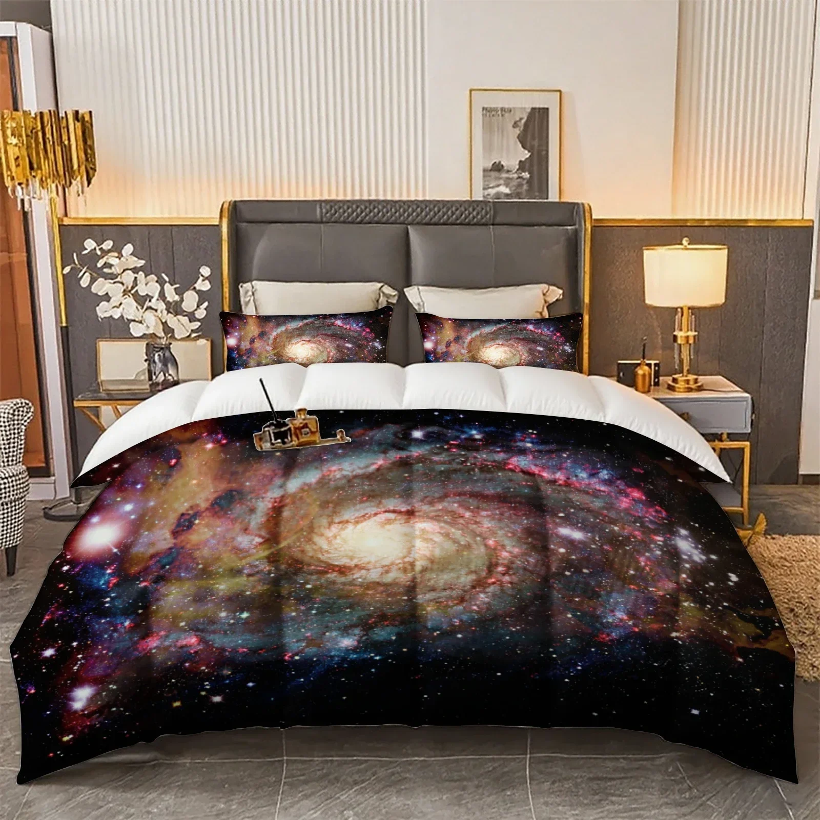 Bedding Set Romantic Starry Sky 3Pcs Win Twin Queen King PatternsSize with 2Pillowcases  Soft and Comfort Bedding Decoration