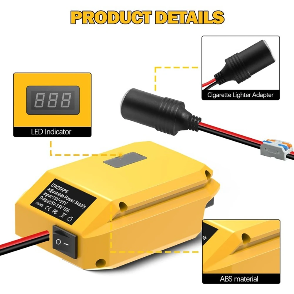 A11E-Step-Down Power Converter 18V To 12V For 20V Battery With Socket Power Wheel Adapter For Car Fridges