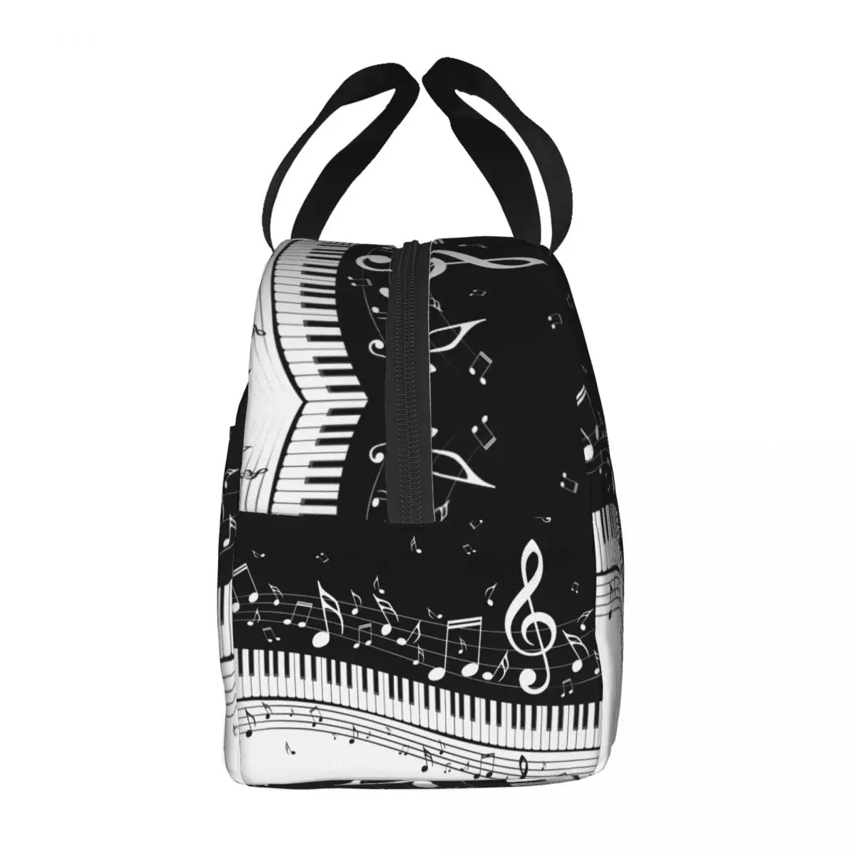 Piano Keyboard Music Notes Insulated Lunch Box for Women Portable Thermal Cooler Lunch Bag Kids Food Picnic Container Tote Bags