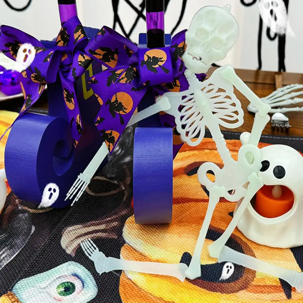 Halloween Witch Candy Bowl Long Legs Standing Witch Cauldron with Skeleton Frame Multipurpose Halloween Witch Cauldron Ornament