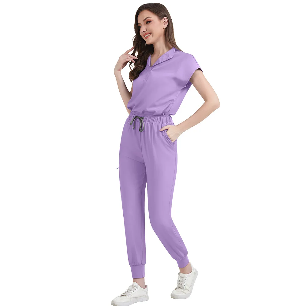 ชุดยูนิฟอร์มพยาบาลแฟชั่นใหม่ ชุดสครับสำหรับผู้หญิง ชุดทำงานสำหรับโรงพยาบาล ร้านเสริมสวย คลินิกทันตกรรม สปา