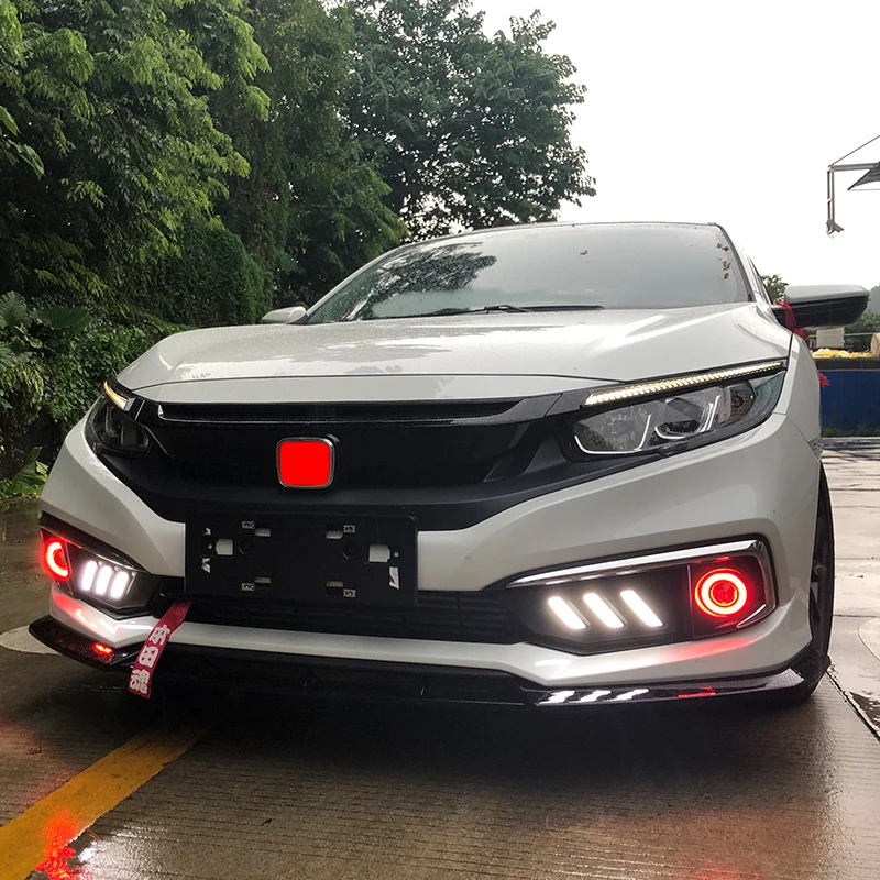 

Applicable to 2019-2021 Civic 10th generation modified daytime driving lights rear bumper lights fog lamp assembly accessories