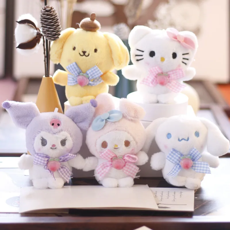 

Новый Sanrio Kawaii Kuromi Cinnamoroll Hello Kitty My Melody брелок для ключей, сумка, подвеска, мягкая кукла, мультяшная фигурка комиксов, игрушки для детей ﻿