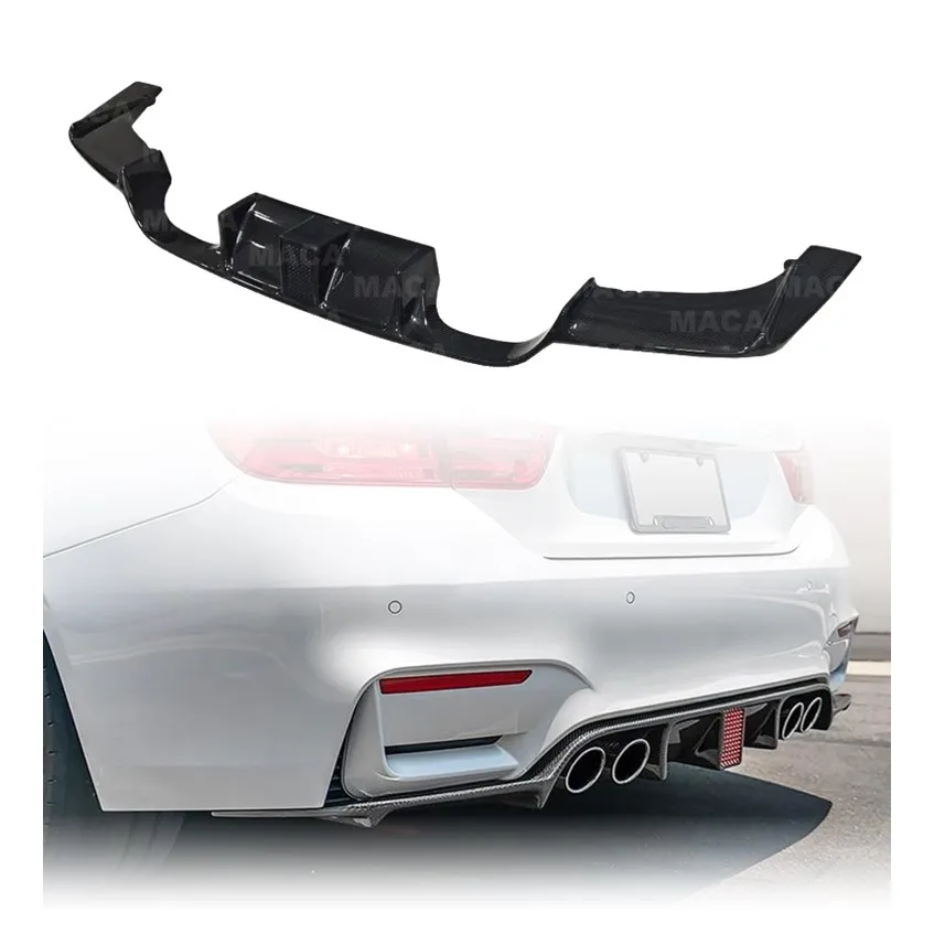 Premium Carbon Fiber LED Light Rear Diffuser For BMW M3 M4 F80 F82 2015-2021