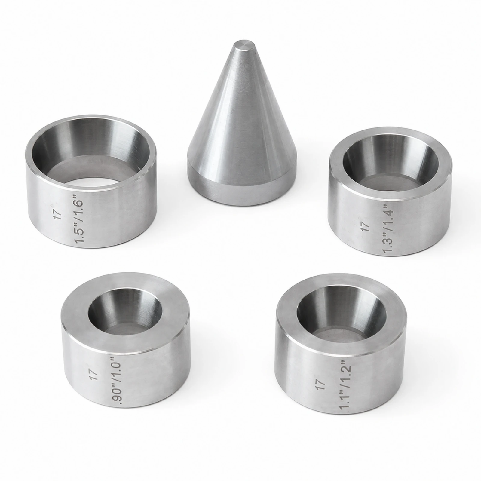 5 Pieces Token Band Making Tool Clearly Marked Stainless Steel Token Band Tool Kit with Reducing Dies and Centering Cone