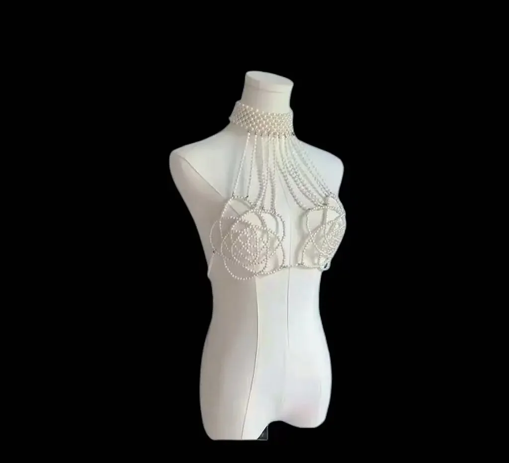 أحدث إكسسوارات سلسلة الجسم الساخنة ذات التصميم الصيني، إكسسوارات فاخرة لسلسلة الصدر من اللؤلؤ متعدد الطبقات