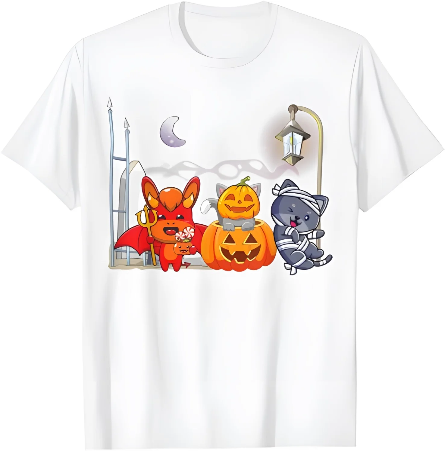 Devil Mummy Pumpkin Cat lover Happy Halloween T-Shirt