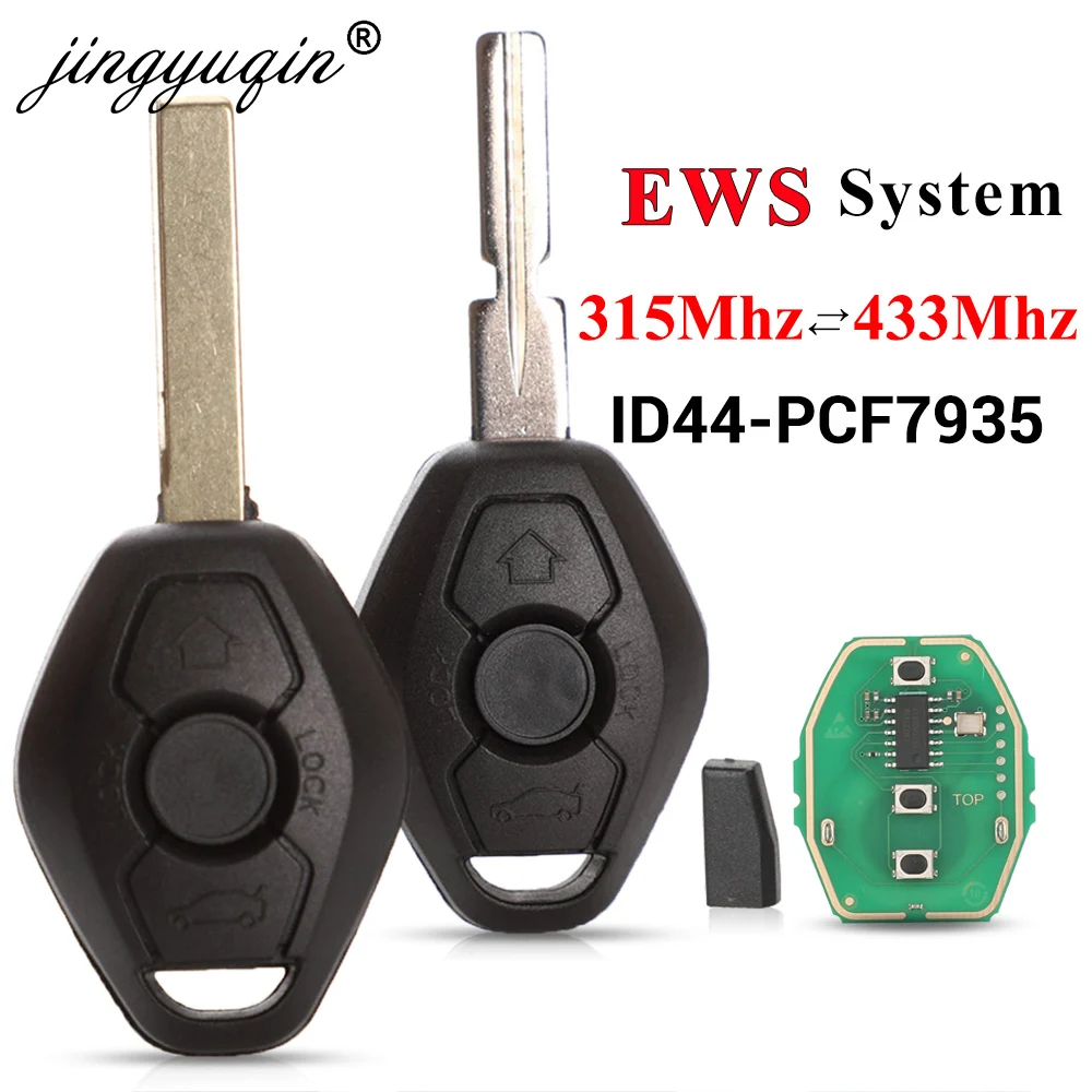 Jingyuqin EWS Sytem samochodowy zdalny klucz do BMW E38 E39 E46 X3 X5 Z3 Z4 1/3/5/7 seria 315/433MHz ID44 Chip centralny zamek z pilotem