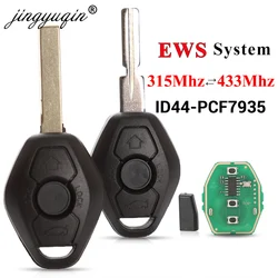jingyuqin EWS Sytem Car Remote Key for BMW E38 E39 E46 X3 X5 Z3 Z4 1/3/5/7 Series 315/433MHz ID44 Chip Keyless Entry Transmitter