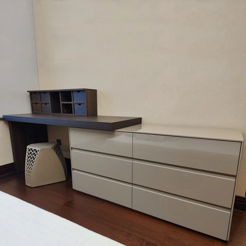 

Desk, bedroom, dresser, integrated storage cabinet, dressing table, retractable writing desk, chest