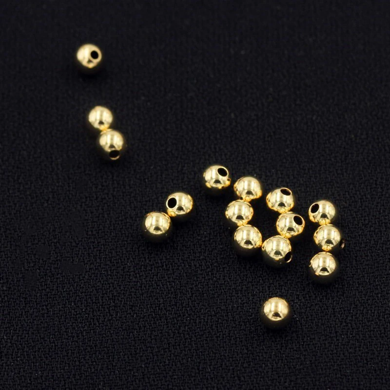 Real14K Gold Filled Half Hole Gold Beads Ear Stud Accessories for Jewelry Making Handmde DIY Tarnish Resistant Jewelry Findings