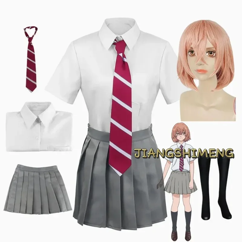 Q156 تاتشيبانا أنيمي طوكيو المنتقمون هيناتا تاتشيبانا تأثيري حلي شعر مستعار JK زي مدرسي قميص التعادل تنورة الجوارب