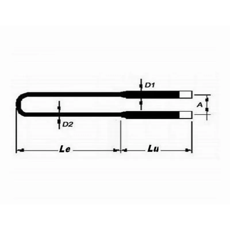 Laboratory furnace molybdenum dioxide rod U-shaped heating element