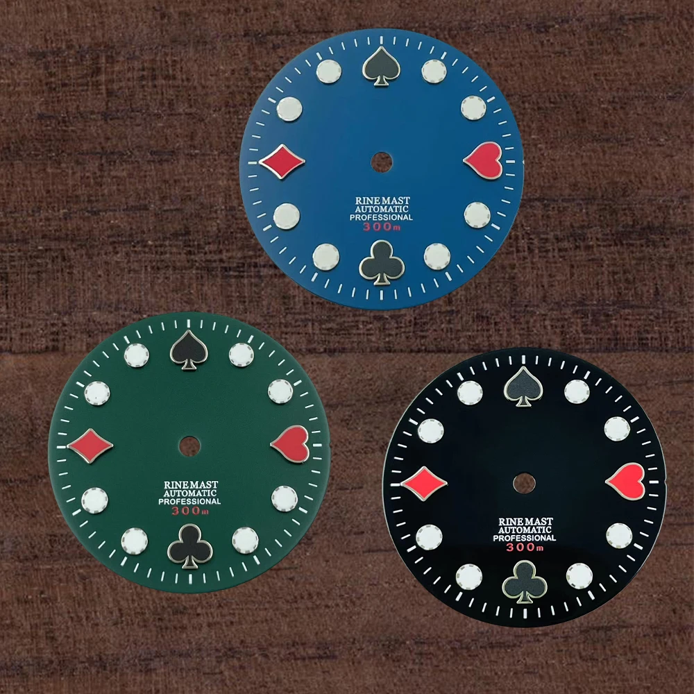 28.5 มม.S โลโก้ Dial เหมาะสําหรับ NH35/NH36/4R/7S ญี่ปุ่นอัตโนมัติสีเขียวส่องสว่างนาฬิกาการปรับเปลี่ยนอุปกรณ์เสริม