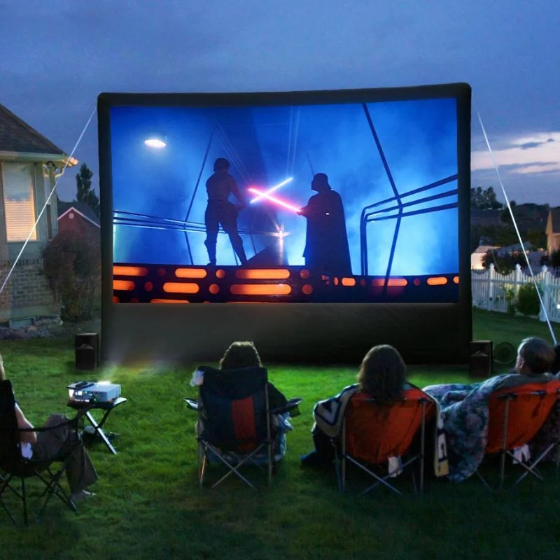 Large Inflatable Movie Screen Projector Outdoor With Stand Yard Projector Screen inflatable Screen Bedroom Movie Cinema