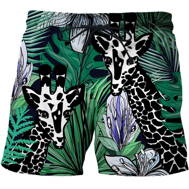 

Animal Flower Graphic Beach Shorts Pants Men y2k 3D Printed Surf Board Shorts Summer Hawaii Swimsuit Swim Trunks Cool Ice Shorts