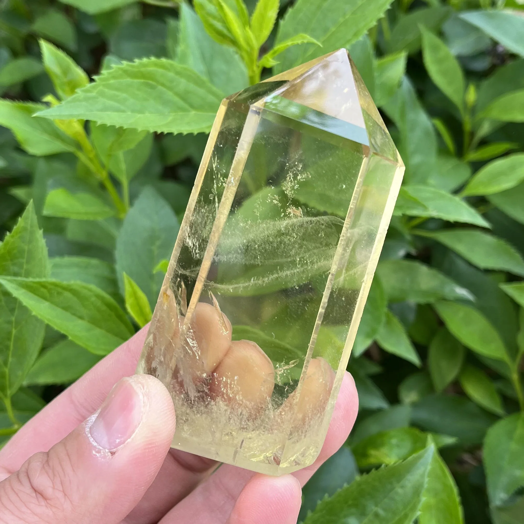 Natural Crystal Point Citrine Healing Obelisk Yellow Quartz Wand Beautiful Ornament for Home Decor Energy Stone Pyramid