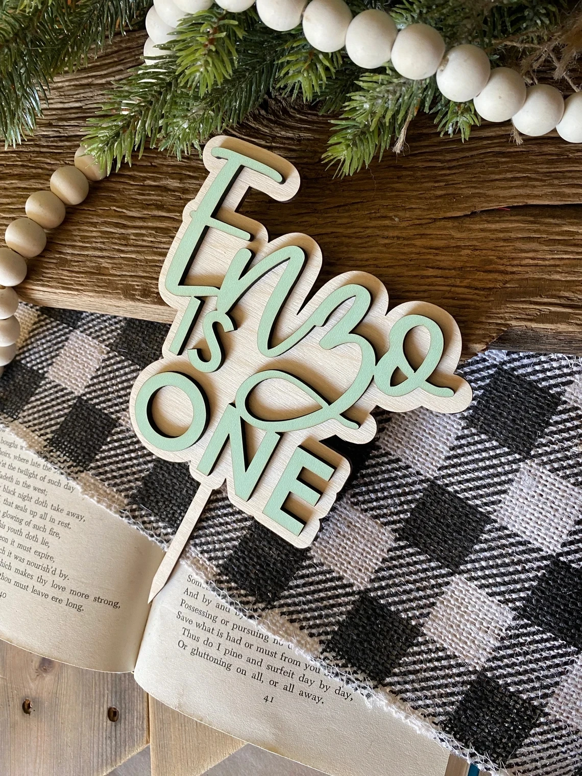 3D Custom Name Cake Topper, Boho First Birthday Party, Personalized Name, First Birthday, 1st birthday,Double Layered Cake Decor