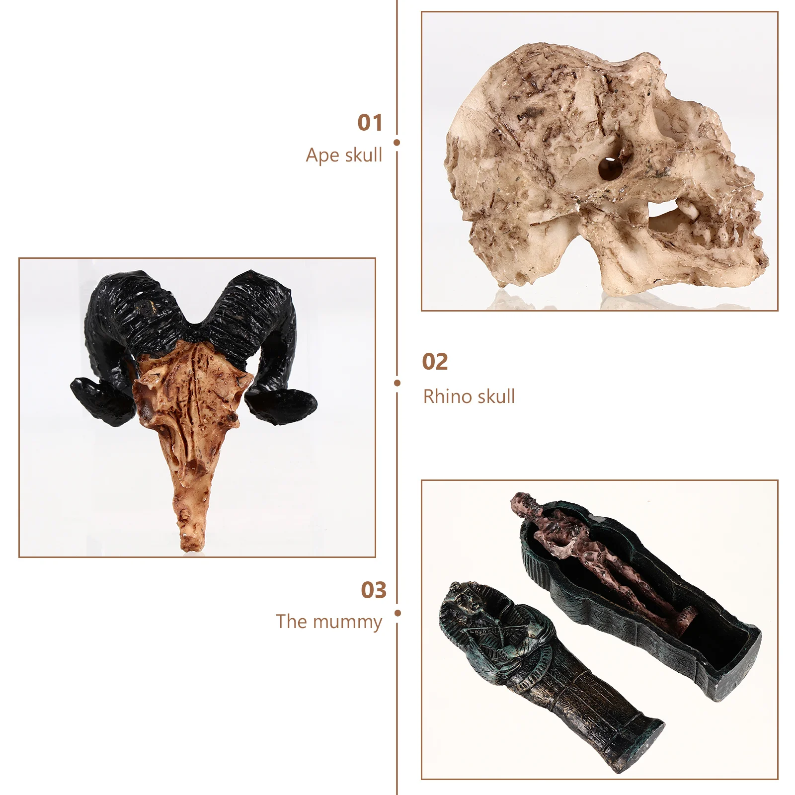 

Mini Skull Decor Resin Craft For Pet Breeding Box Ornament Reptile Container Landscape Decor Resin Simulation Adornment