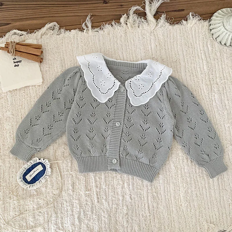 2024 New Autumn Newborn Baby Girls Clothing Set Long Sleeved Knitted Cardigan+PP Shorts Korean Style Children Clothes Suit