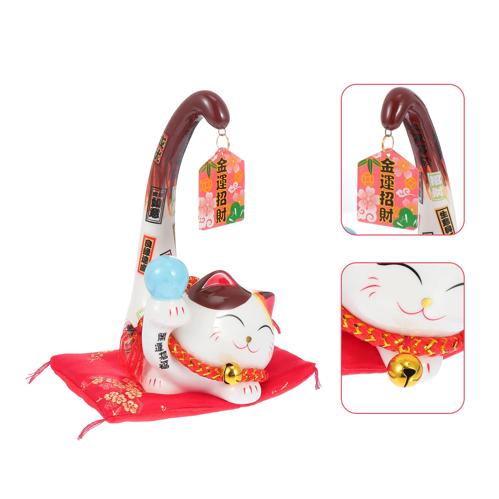 

1Pcs Ceramic Lucky Cat Ornament Bright Color Cat Adornment Home Desktop Shop Cashier Counter Decoration
