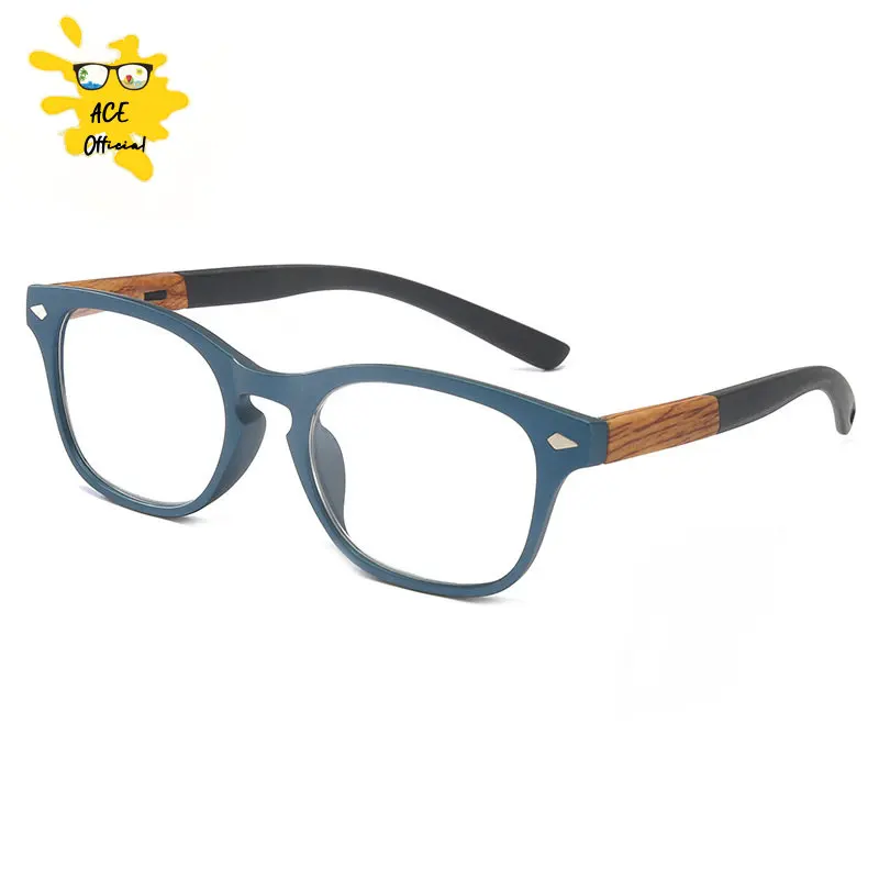 Square Retro Vintage Wood Reading Glasses Men Dioptric Glasses Women Glasses For Sight Plus Wood Grain +1.5+2+3.5+4