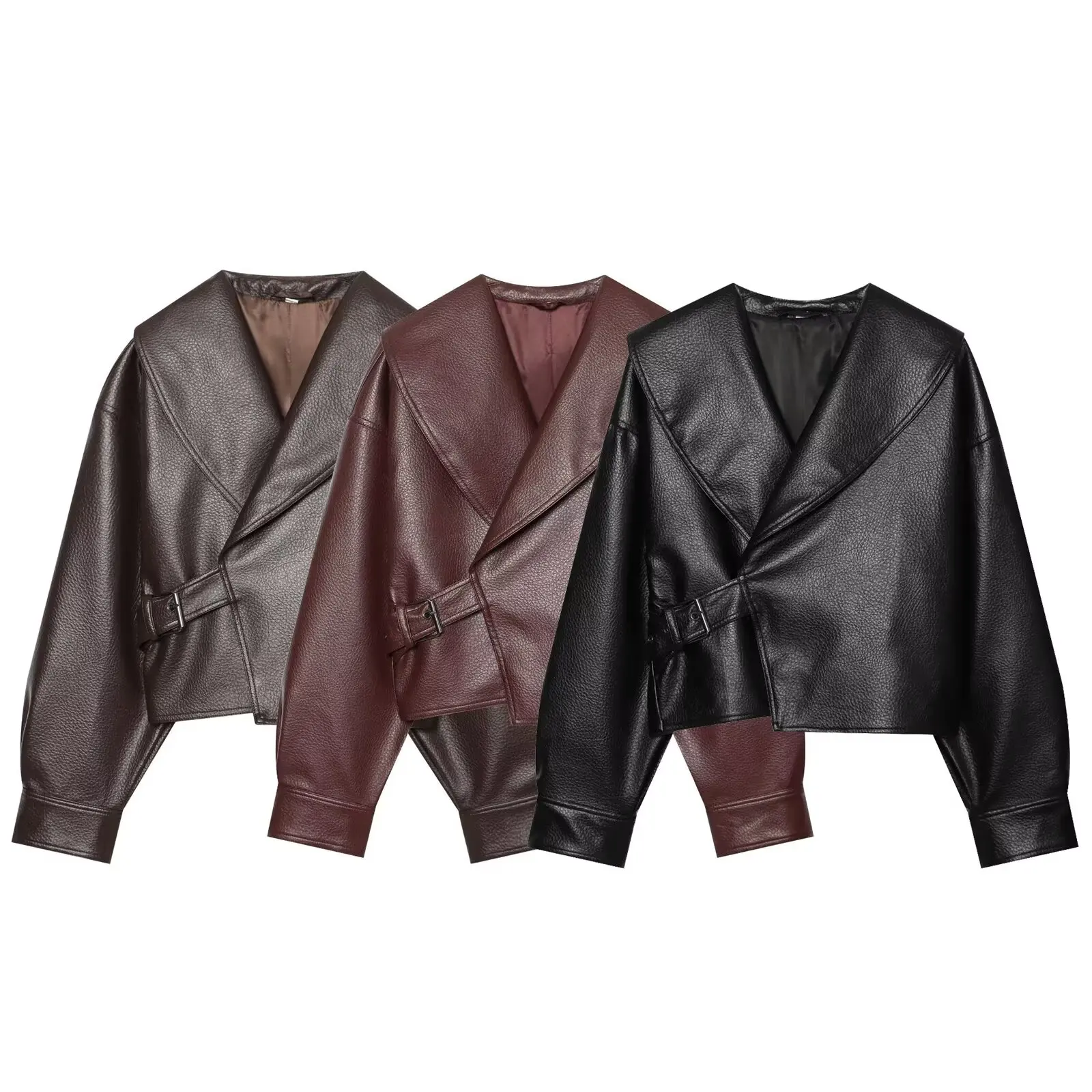 2026 New Womens Buckle Front Jacket Long Sleeve Standard Fit Autumn Casual Coat Versatile Work Daily Outerwear Jacket