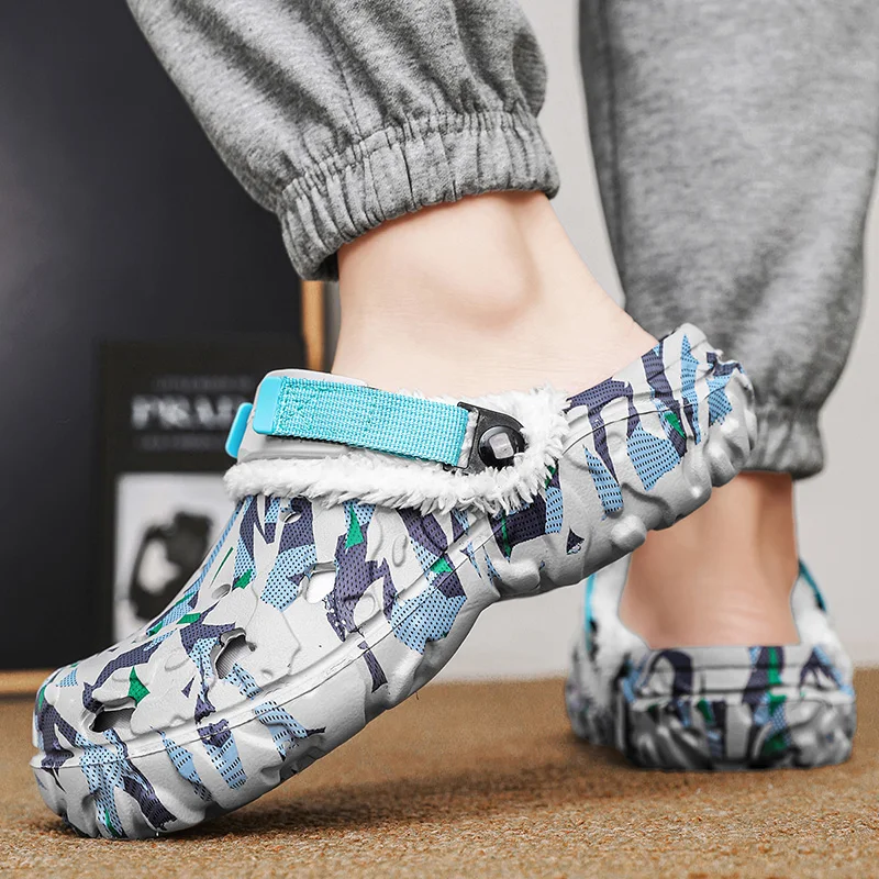 Neue Herren-Winterhausschuhe, bequeme warme Hausschuhe, abnehmbare Sommersandalen, lässige rutschfeste Plüsch-Fellhausschuhe für Herren – Detail 19